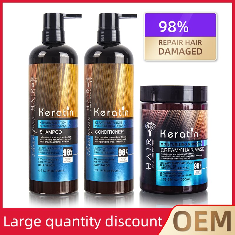 Hair Care Set Manufacturer - Keratin Treatment Organic Augeas Refreshing Shampoo & Repairing Conditioner