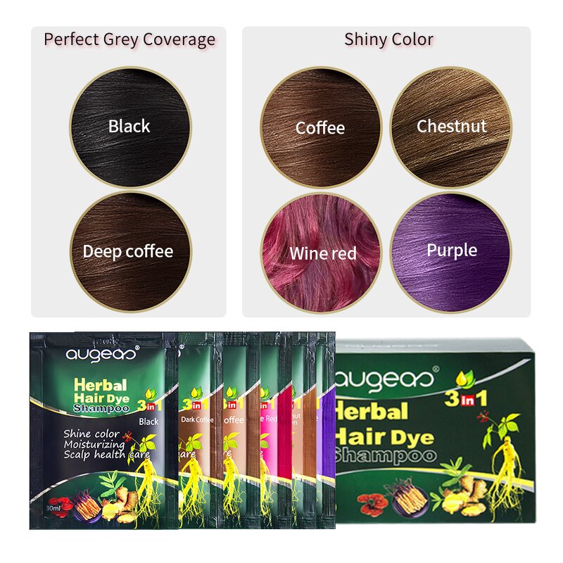 Hair Colour Shampoo Manufacturer - Private Label OEM ODM 3-in-1 Covers Gray Sachets