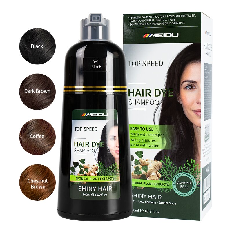 Hair Dye Shampoo Manufacturer - Wholesale Meidu Factory Ammonia Free 5-in-1 Ginseng