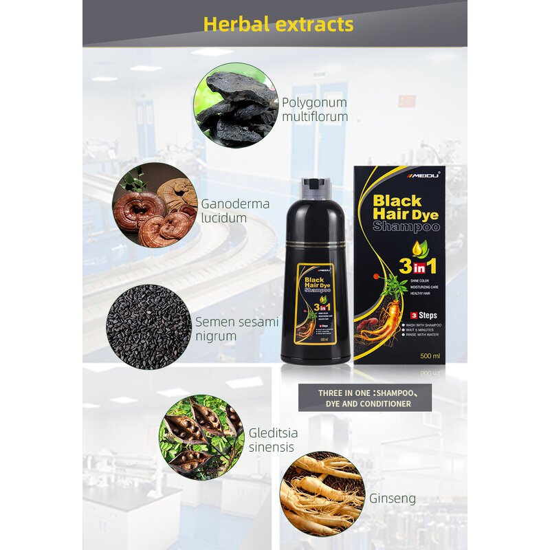 Hair Dye Shampoo Manufacturer - Factory Product 5 Minute Ginger Fast Black