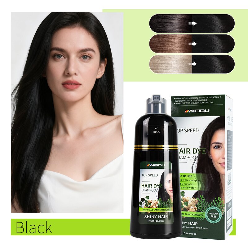 Hair Dye Shampoo Manufacturer - Wholesale Meidu Factory Ammonia Free 5-in-1 Ginseng