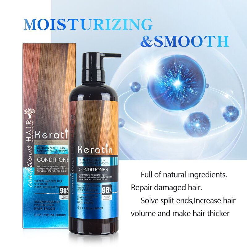 Shampoo and Conditioner Set Manufacturer - 900ml Keratin Fast Delivery Natural Organic Private Label Hotel