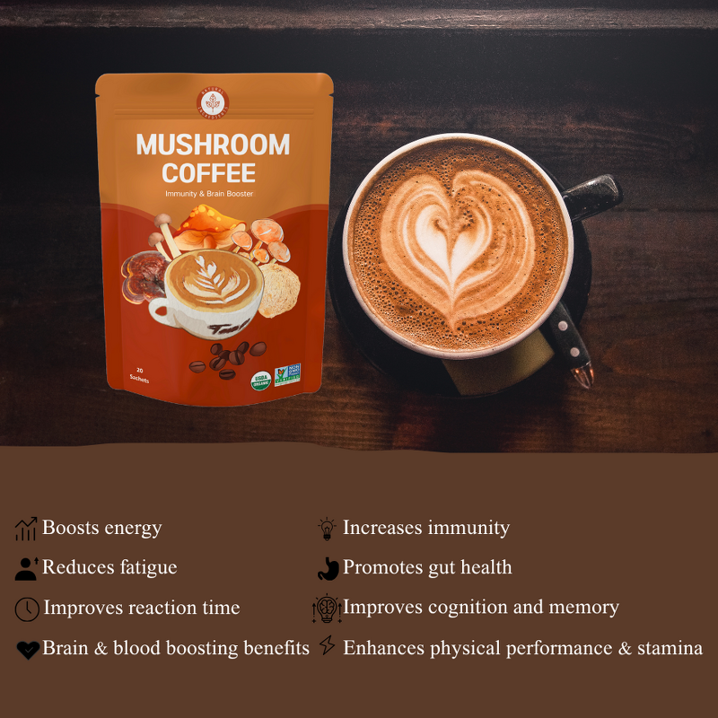 Mushroom Coffee Powder Manufacturer - High Quality 7 in 1 Instant Lion's Mane Drinks