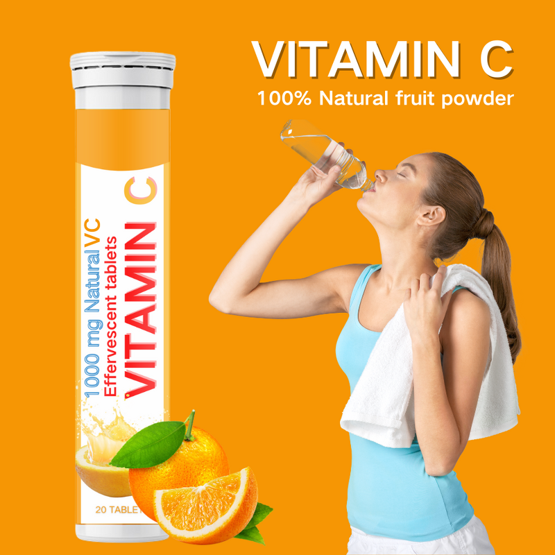 Vitamin C Effervescent Tablet Manufacturer - Private Labels 1000mg Orange Juice Bubble