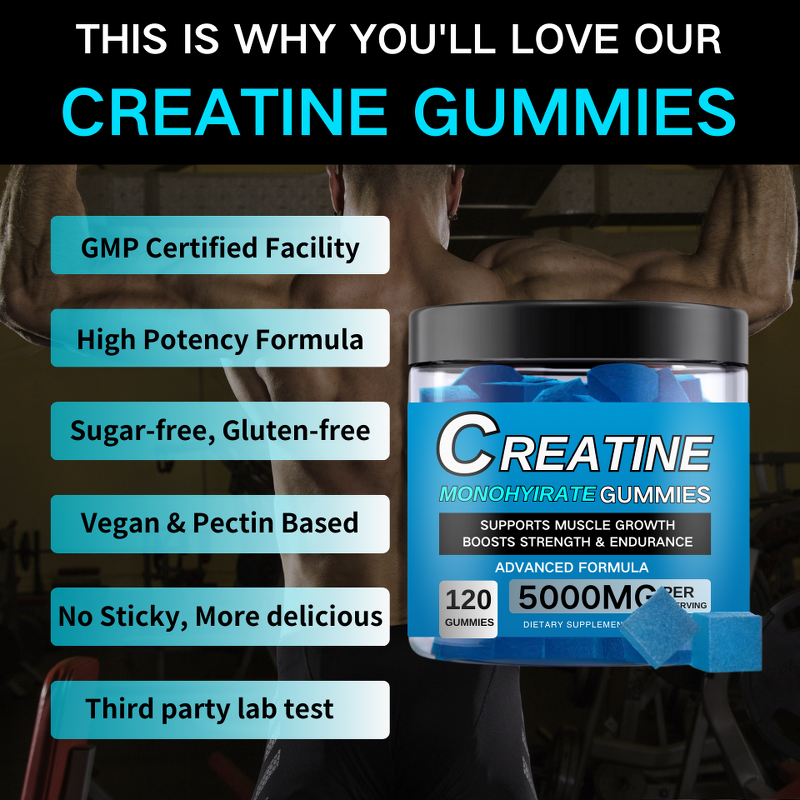 Creatine Monohydrate Gummies Manufacturer - OEM Private Label 120mg Sugar Free Pre-Workout