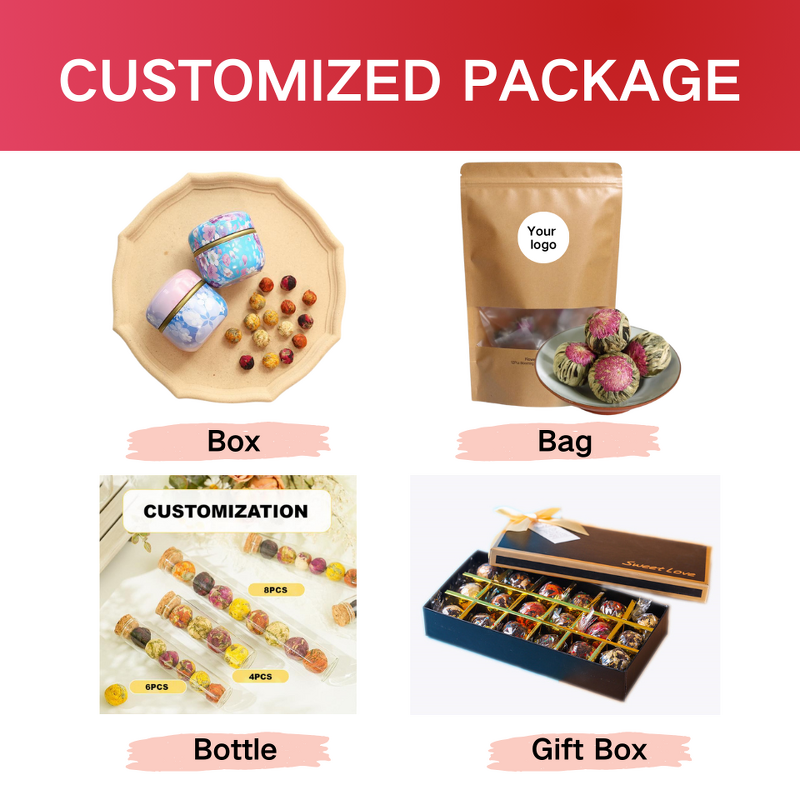 Detox Tea Manufacturer - Private Labels 11 Flavors Ball Flowers Bloom for Boiled Water