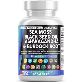 Supplement Capsules Manufacturer - Private Label with Black Seed Oil, Ashwagandha, Turmeric