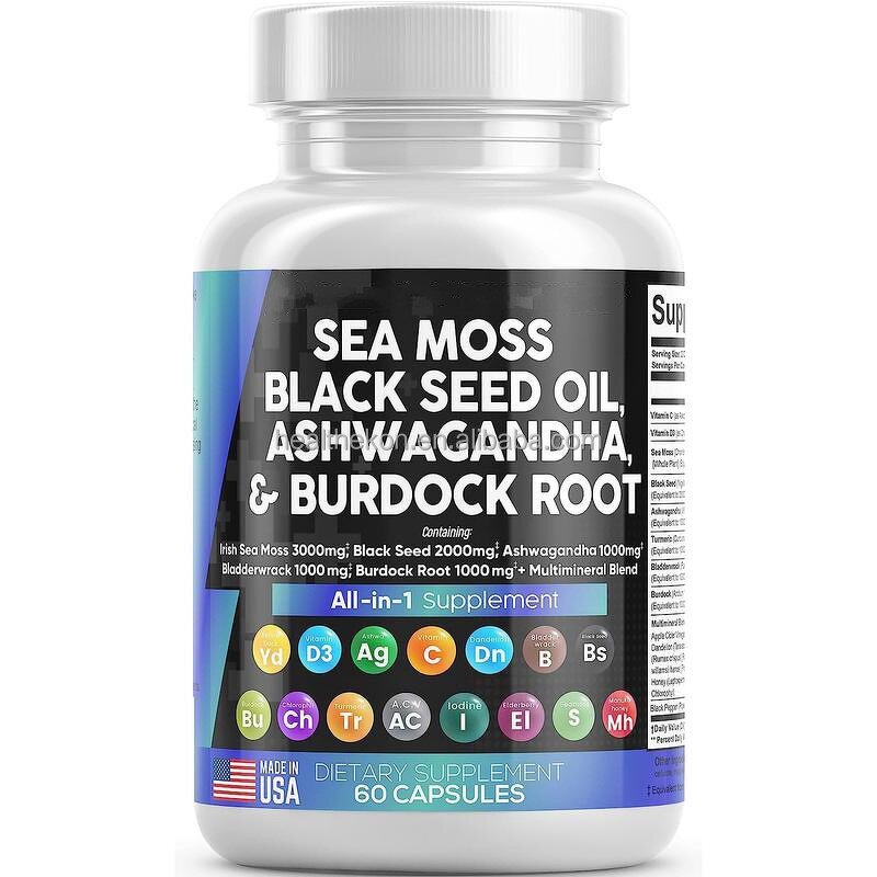 Sea Moss Capsules Manufacturer - OEM Logo Vegan with Bladderwrack & Burdock Root