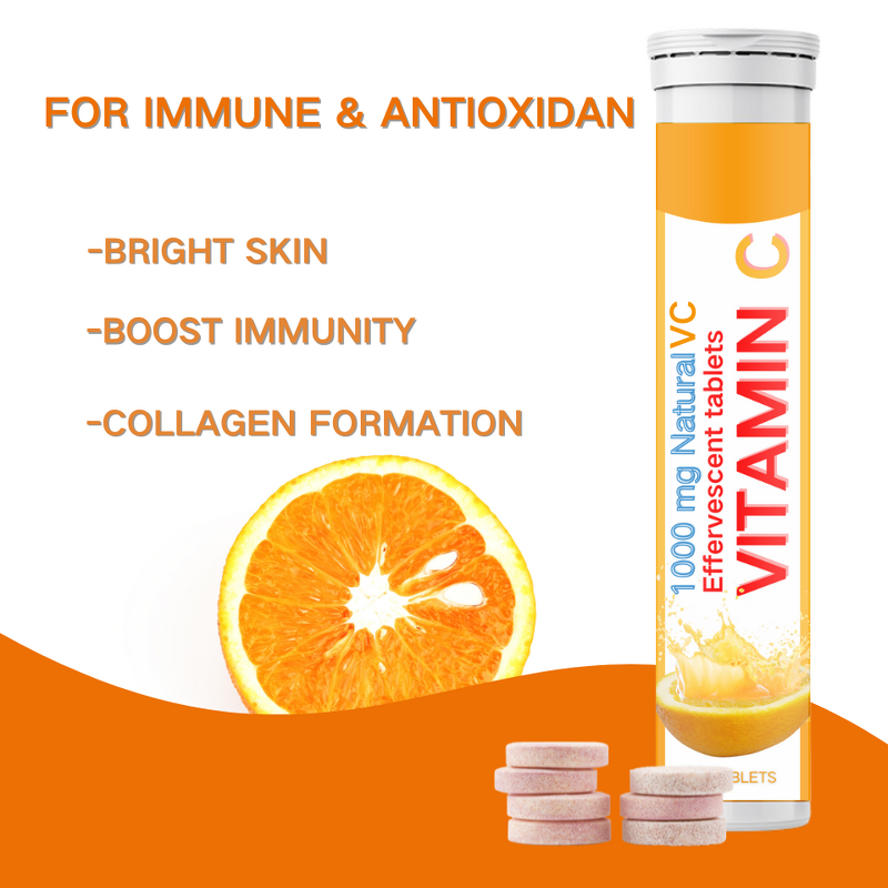 Vitamin C Effervescent Tablet Manufacturer - Private Labels 1000mg Orange Juice Bubble