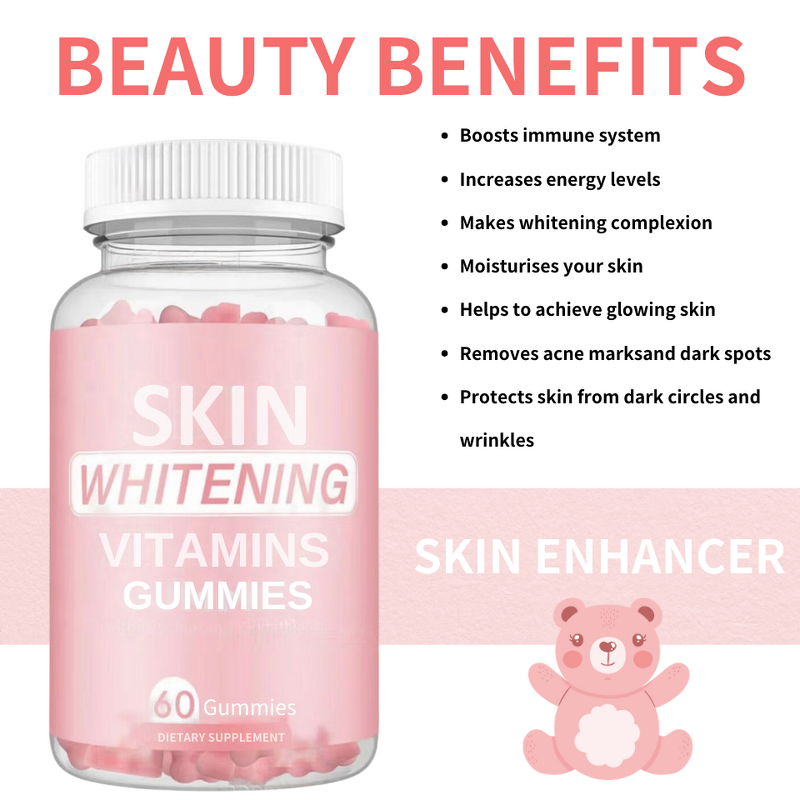 Skin Whitening Gummies Manufacturer - OEM Vegan Candy with Collagen & Vitamins C, E