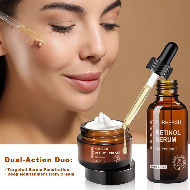 Retinol Skincare Set - Manufacturer - Hyaluronic Acid Anti-Aging Serum Cream Eye Cream