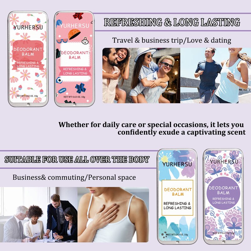 Solid Perfume Set - Manufacturer - 4 Pcs Deodorant Balm Assorted Scents Gift Set