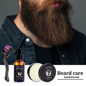 Beard Grooming Set - Manufacturer - Cleaning Rolling Oil Serum Roller Balm Growth