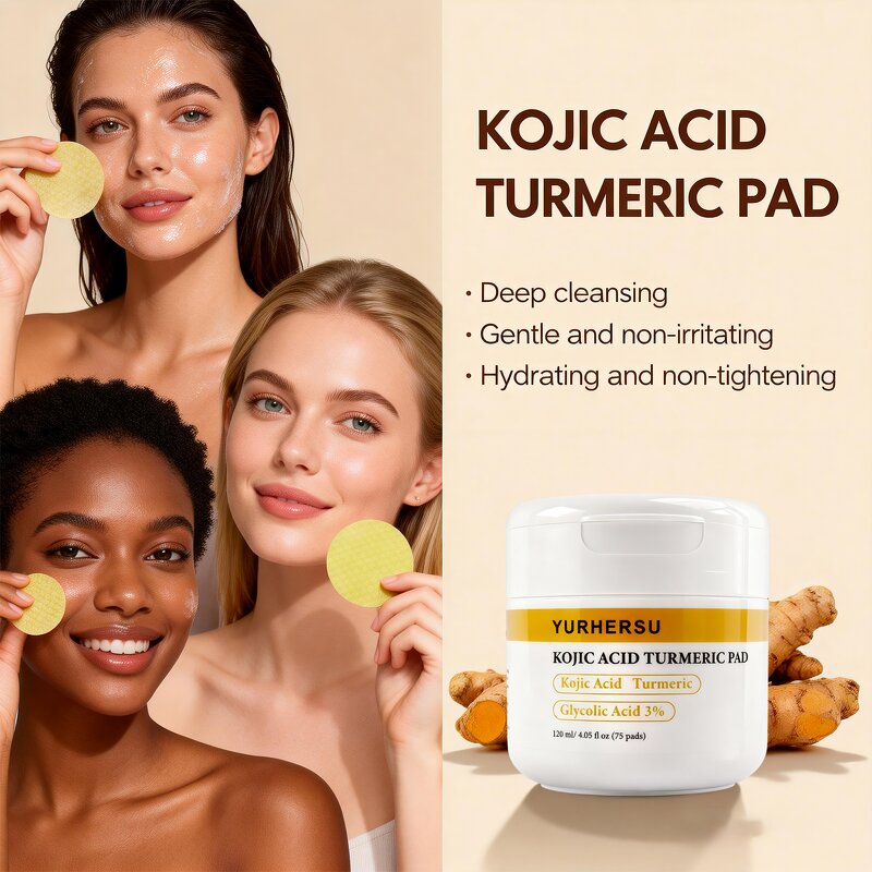 Exfoliating Pads - Manufacturer - Wholesale Kojic Acid Turmeric Gentle Brightening