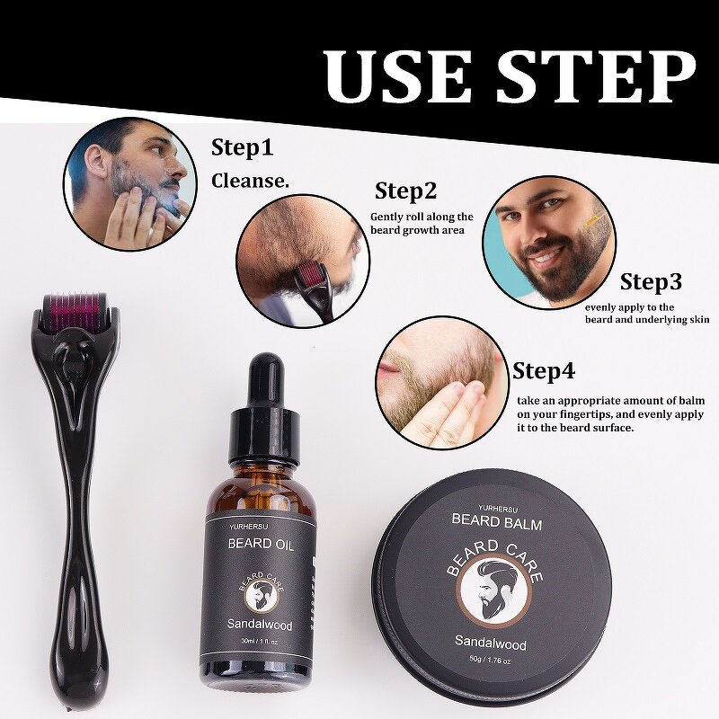 Beard Grooming Set - Manufacturer - Roller Growth Oil Mustache Care Tool Kit