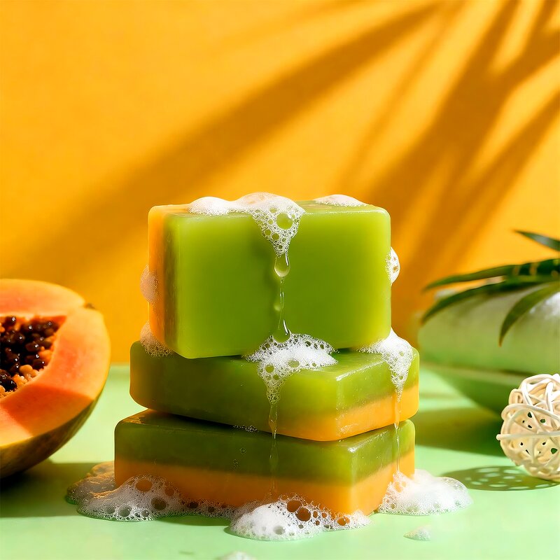 Papaya Soap Bar - Manufacturer - Wholesale Kojic Acid Turmeric Cleansing Brightening