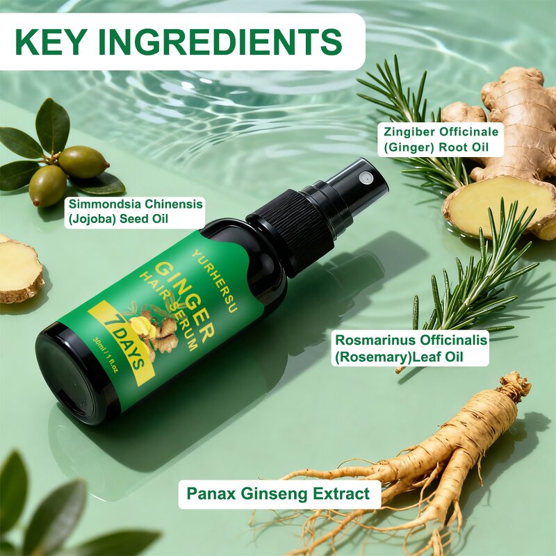 Ginger Hair Serum - Manufacturer - Private Label Scalp Nourish Root Strengthen OEM