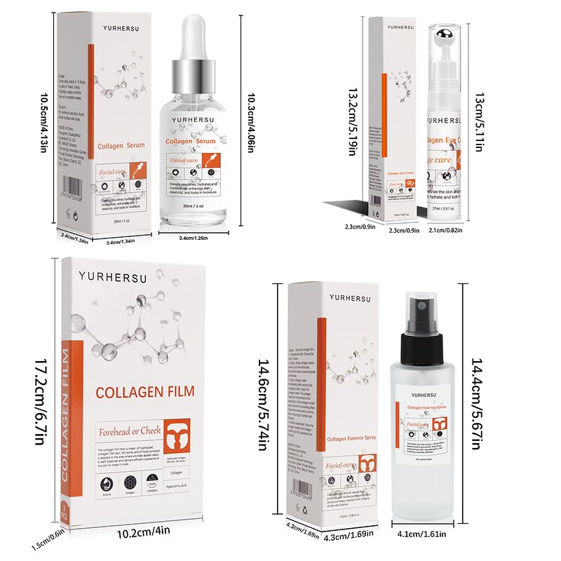 Collagen Skincare Set - Manufacturer - Serum Cream Maskes Facial Wrinkles Moisturizing