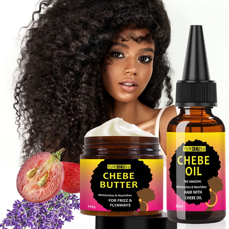 Chebe Care Set - Manufacturer - 100g Butter 30ML Oil Repair Damaged Hair Shampoo