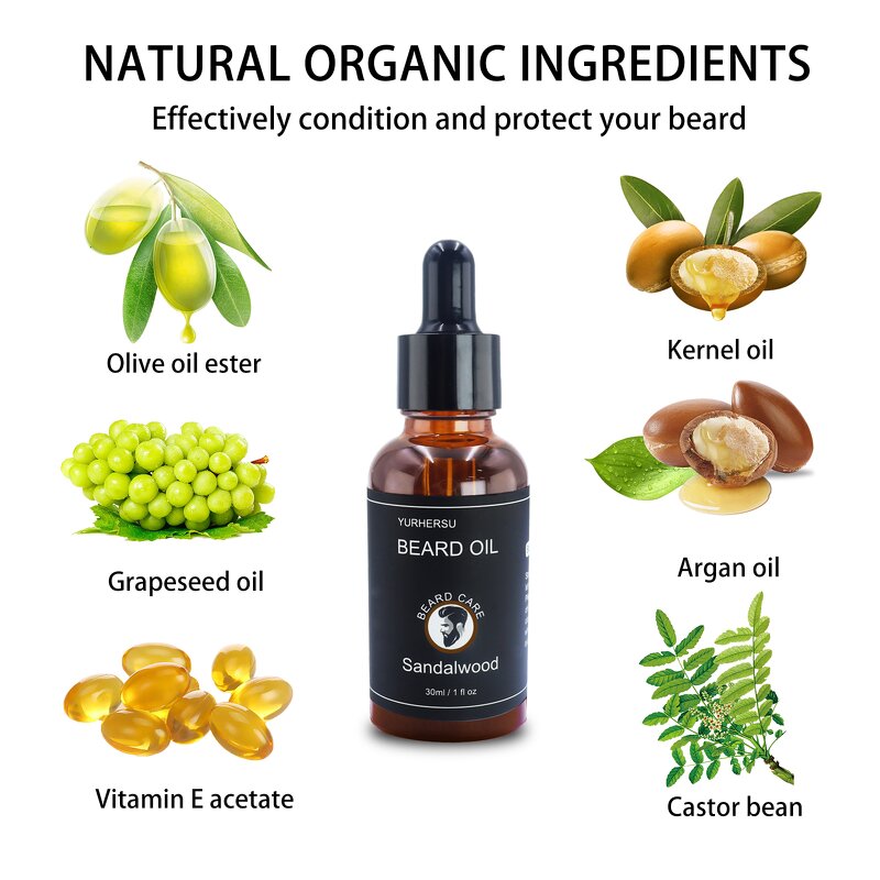Beard Growth Oil - Manufacturer - Vitamin E Argan Oil Anti Itch Dandruff Sandalwood