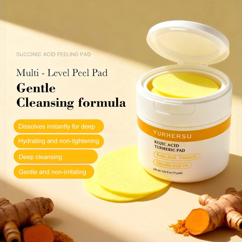 Exfoliating Pads - Manufacturer - Wholesale Kojic Acid Turmeric Gentle Brightening