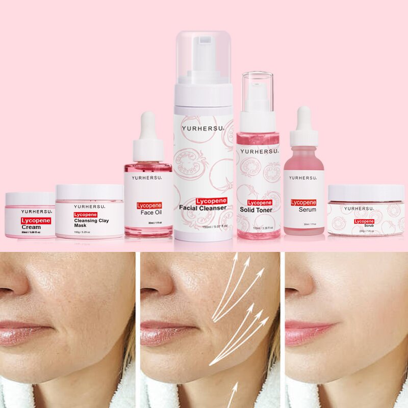 Vitamin C Skincare Set - Manufacturer - Private Label 7Pcs Lycopene Whitening Cleanser
