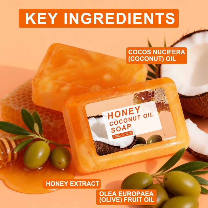 Honey Coconut Soap Bar - Manufacturer - Private Label Natural Gentle Cleansing Moisturizing
