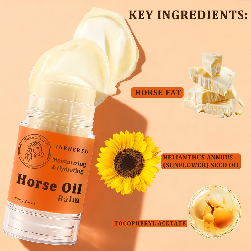 Horse Oil Balm Stick - Manufacturer - Multi-Purpose Dry Skin Cuticles Minor Irritations Primer