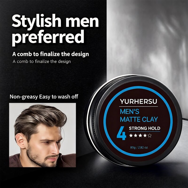 Hair Styling Clay - Manufacturer - Wholesale Men Strong Hold Humidity Resistant Quick-Drying