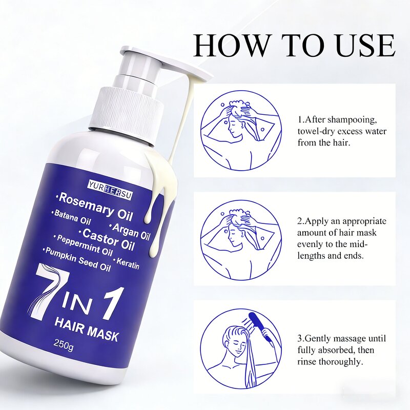 Leave in Hair Mask - Manufacturer - 7 in 1 No Rinse Frizz Control Heat Protectant