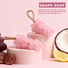 Grape Extract Soap Bar - Manufacturer - Coconut Oil Citric Acid Deep Cleansing Balanced Skin