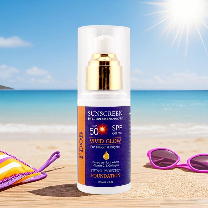 Sunscreen Cream - Manufacturer - SPF50 Vegan Mineral VC Collagen Oily Skin Brightening