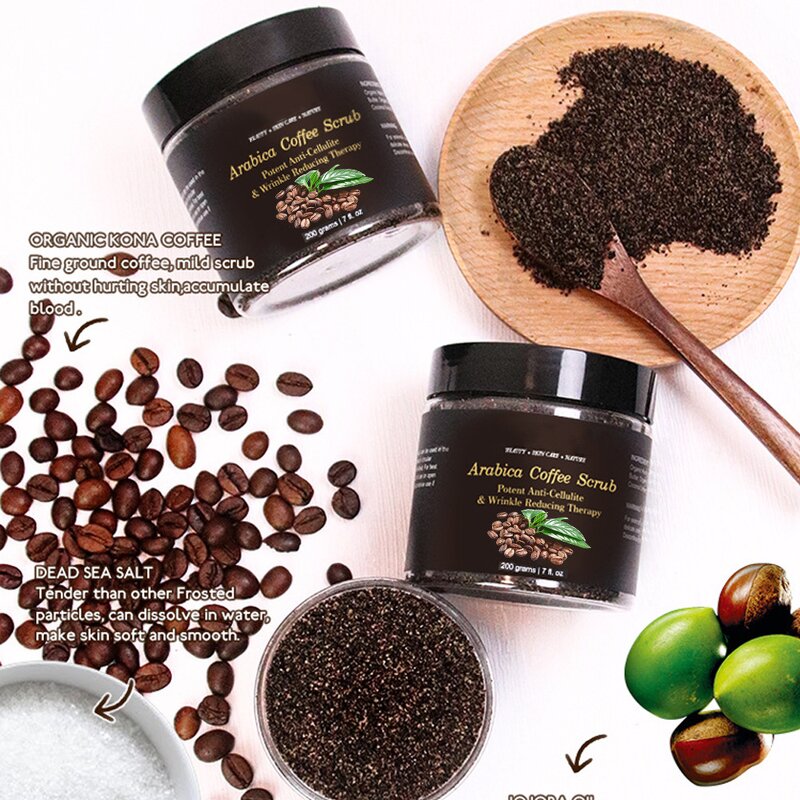 Coffee Body Scrub - Manufacturer - Luxury Dead Sea Salt Mild Deep Cleanse Whitening Brightening