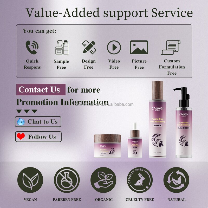 Purple Rice Facial Kit - Manufacturer - Hot Selling 4Pcs Niacinamide Anti Acne Dark Spot Remove