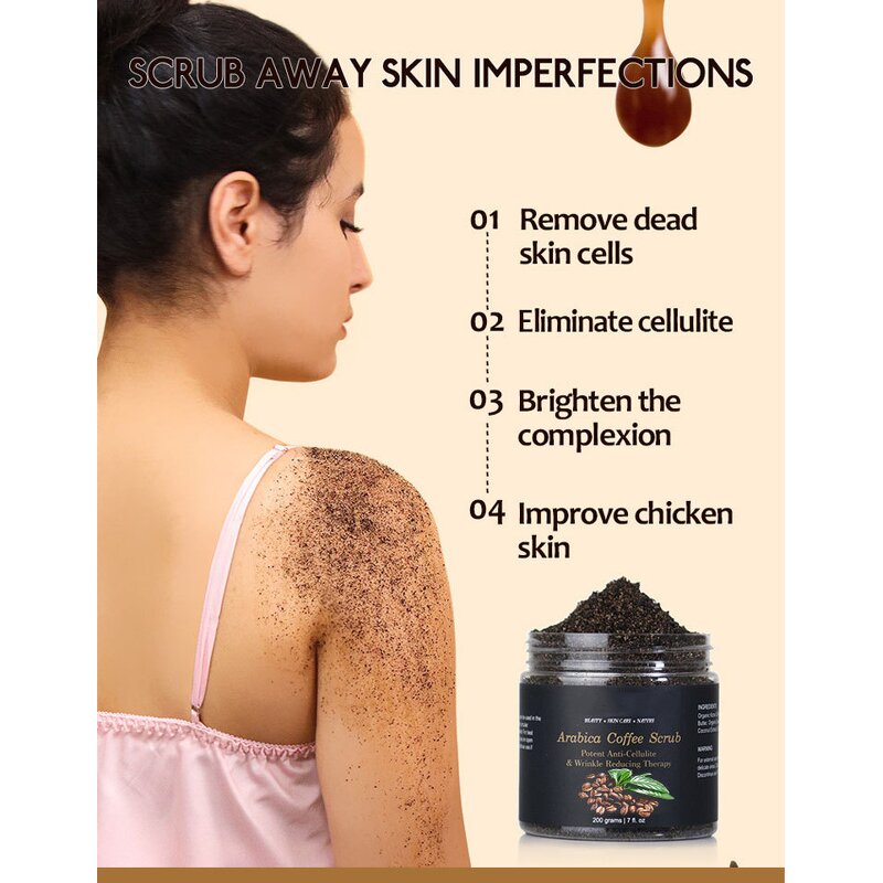 Coffee Body Scrub - Manufacturer - Luxury Dead Sea Salt Mild Deep Cleanse Whitening Brightening