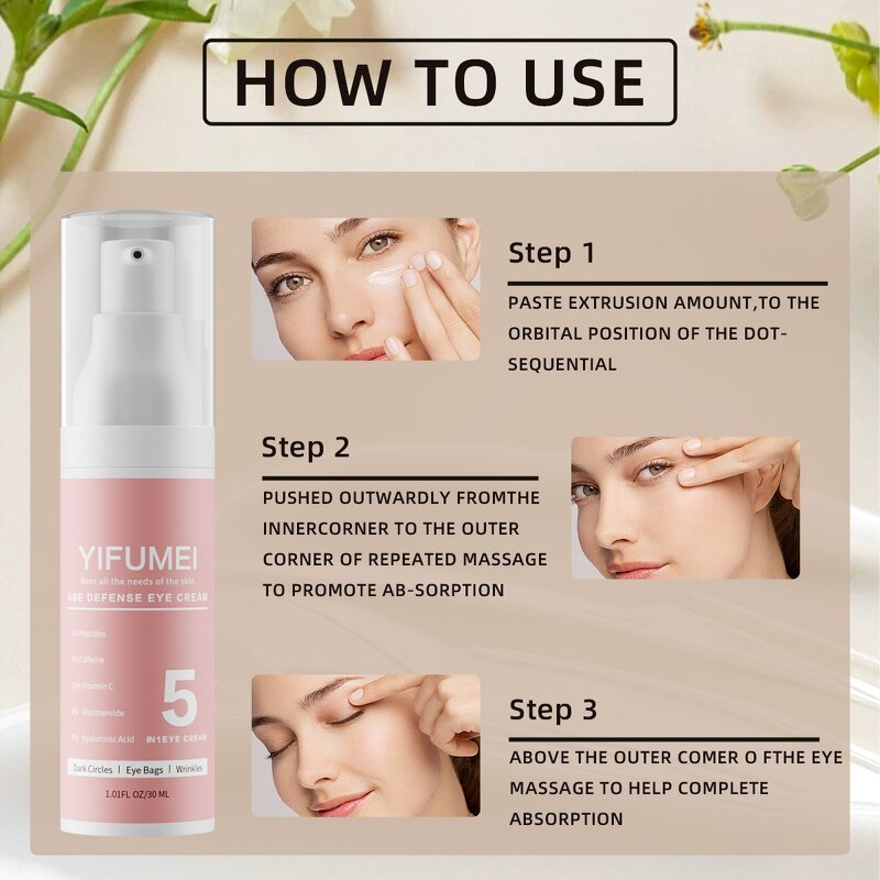 5 in 1 Eye Cream - Manufacturer - Private Label Brightening Eye Bag Remover Firming Lifting Anti Wrinkle