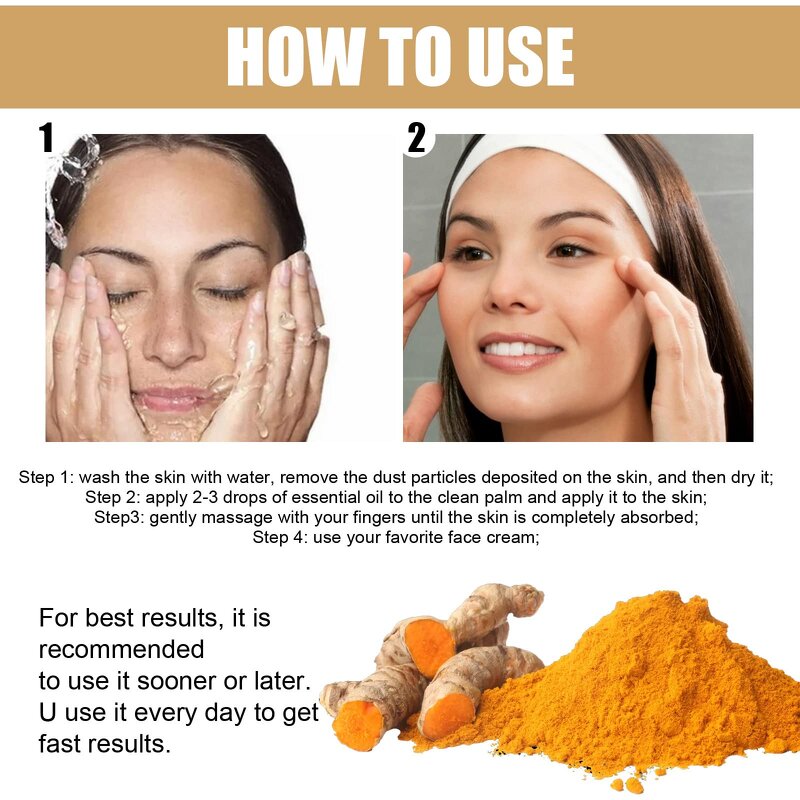 Turmeric Face Oil - Manufacturer - Natural Moisture Dark Spot Corrector Anti Acne Whitening