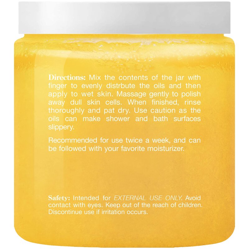 Orange Body Scrub - Manufacturer - Private Label Vegan Sea Salt Fruit Brightening Exfoliating Cleansing