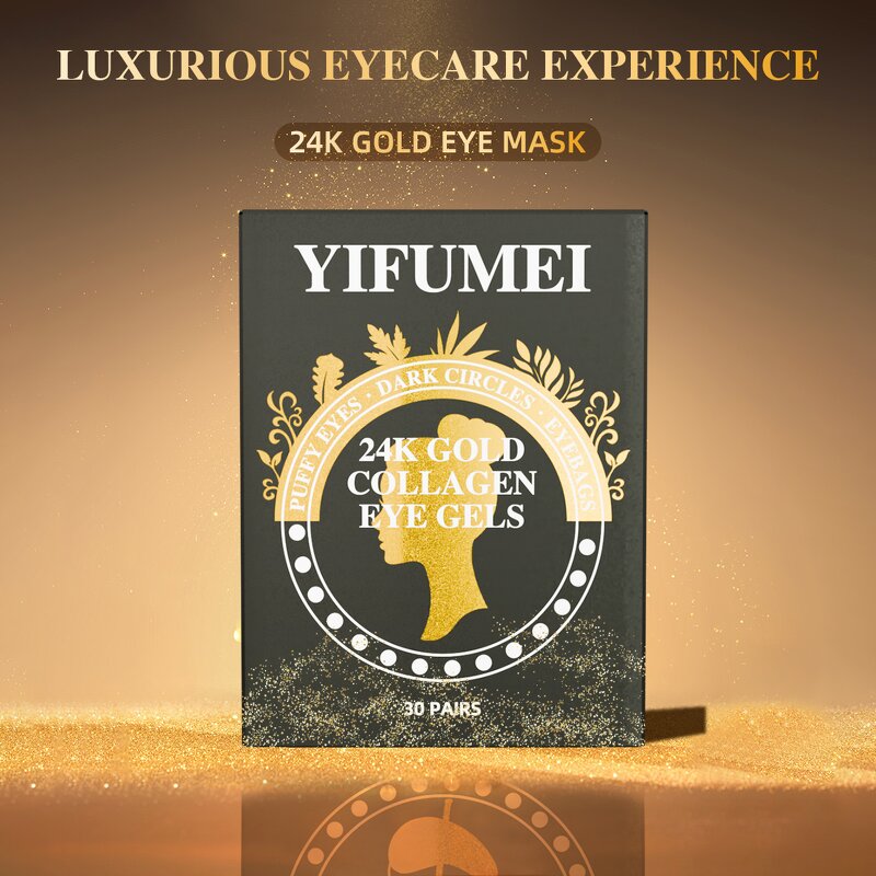 Gold Collagen Eye Mask - Manufacturer - Rejuvenating Tightening Fine Lines Fade Dark Circles Firming