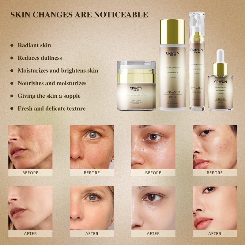 Facial Skin Care Set - Manufacturer - Private Label 4Pcs Peptides Vitamin C Retinol Firming