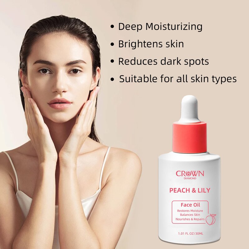 Peach Lily Face Oil - Manufacturer - Custom Logo Organic Squalane Soothing Anti-Aging Whitening