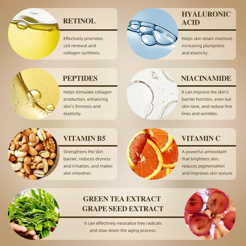 Facial Skin Care Set - Manufacturer - Private Label 4Pcs Peptides Vitamin C Retinol Firming