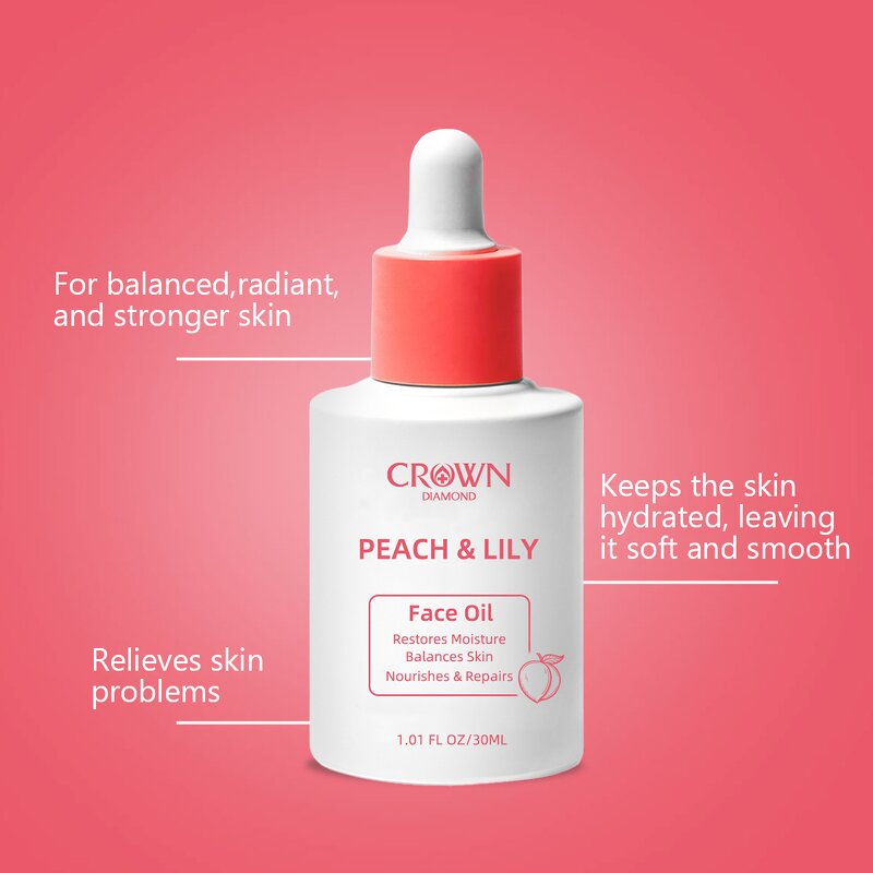 Peach Lily Face Oil - Manufacturer - Custom Logo Organic Squalane Soothing Anti-Aging Whitening
