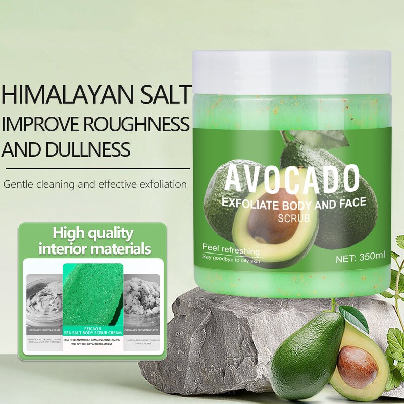 Strawberry Body Scrub - Manufacturer - Organic Whipped Avocado Exfoliating Cleansing Skin Smoothing