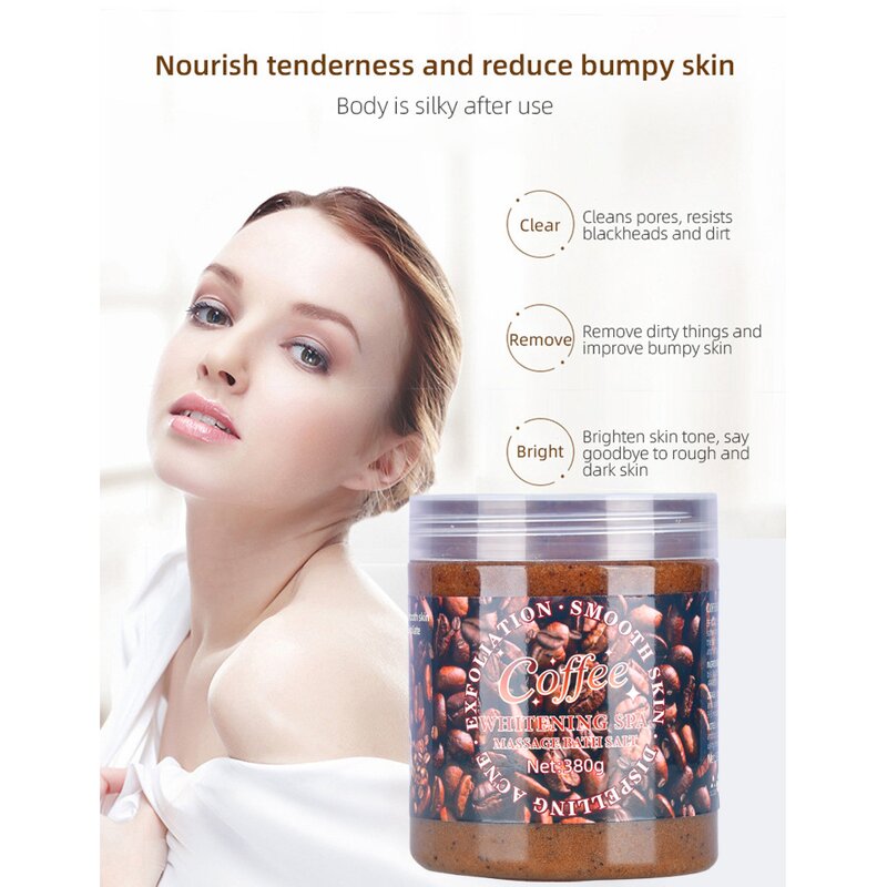 Coffee Body Scrub - Manufacturer - Natural Dead Sea Salt Exfoliating Brightening Moisturizing