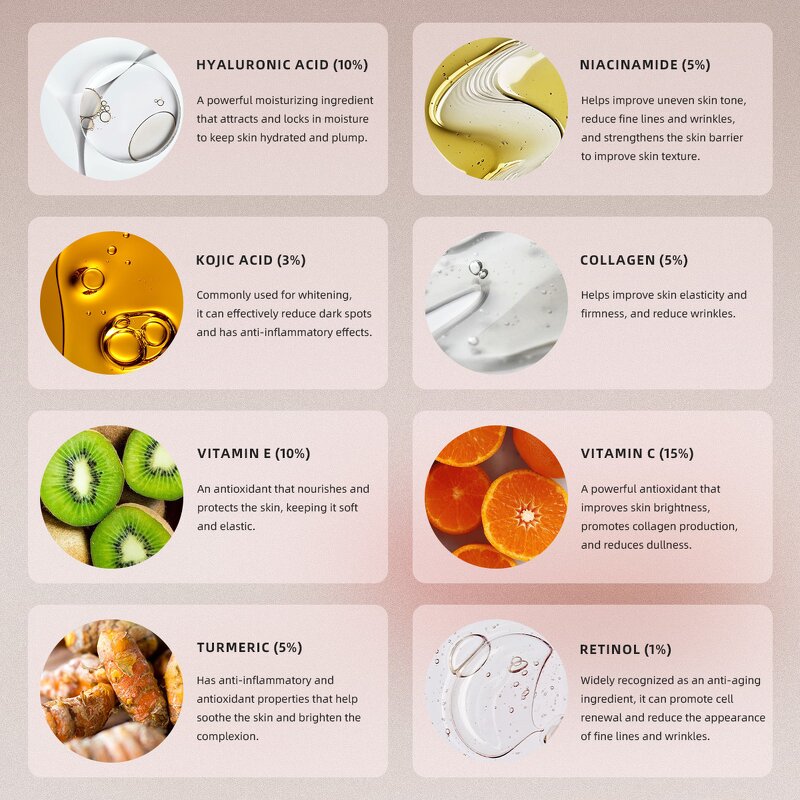 Face Serum - Manufacturer - Korean 8 in 1 Moisturizing Dark Spot Anti Aging Acne Whitening