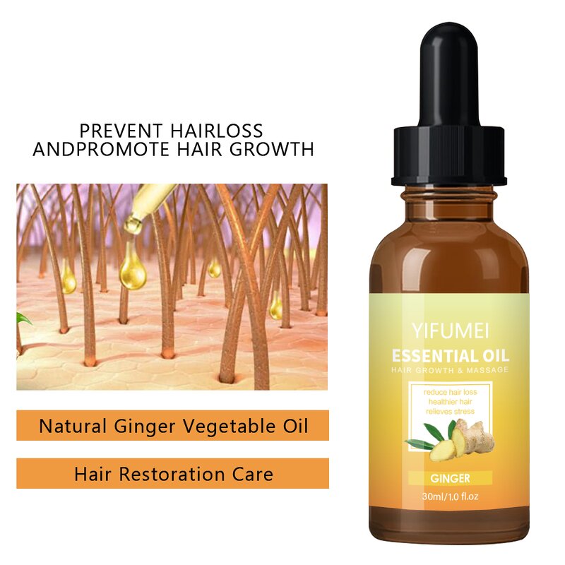 Ginger Hair Growth Oil - Manufacturer - Natural Revitalizing Scalp Massage Anti Hair Loss Repair