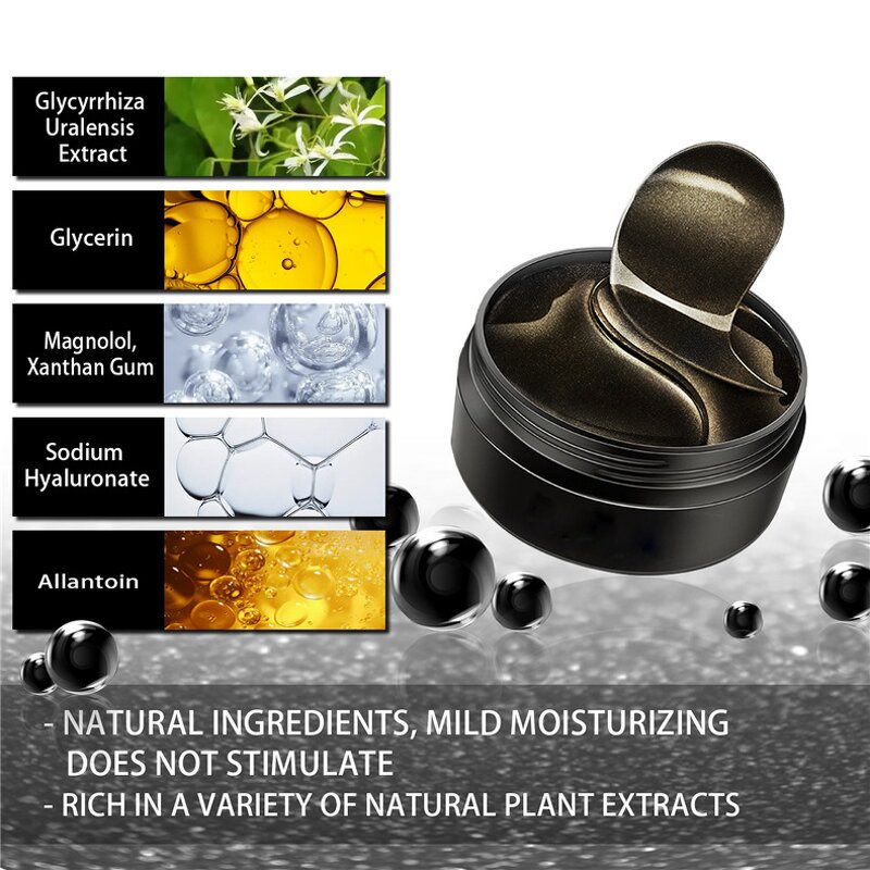 Black Pearl Eye Gel Pad - Manufacturer - Tightening Fine Lines Reduce Dark Circles Anti Puffy Hydrating