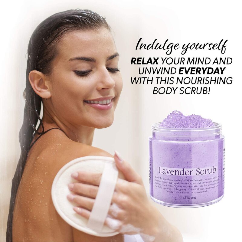 Lavender Body Scrub - Manufacturer - Private Label Deep Cleansing Exfoliating Soothing Lightening