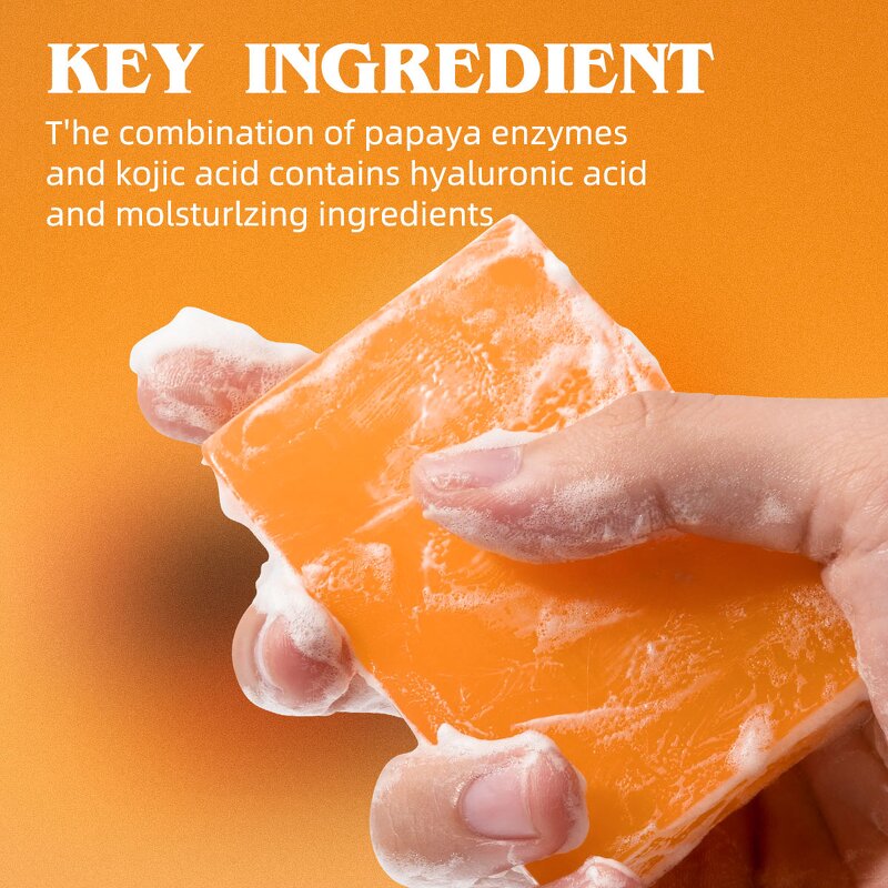 Papaya Kojic Acid Soap - Manufacturer - Natural Travel Bathing Whitening Acne Exfoliating Lightening